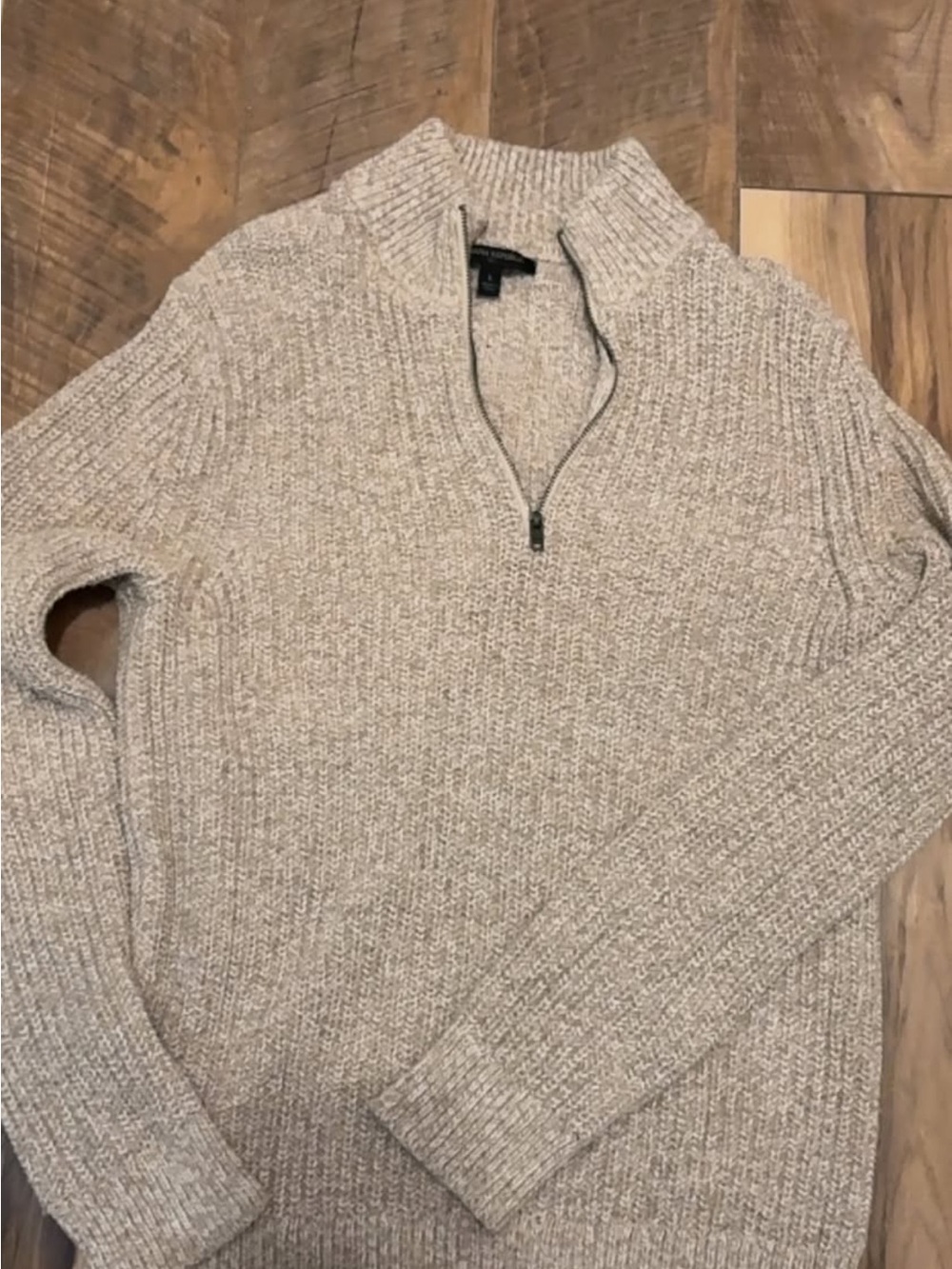 Banana Republic Men's Zip-Neck Sweater in Beige Heather